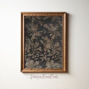 Neutral Abstract Floral Pattern, Vintage Textile Art Print, Botanical Japanese Wall Art, Printable Digital Antique Artwork | J17