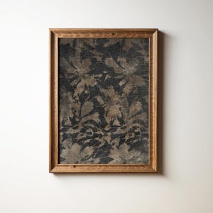 Neutral Abstract Floral Pattern, Vintage Textile Art Print, Botanical Japanese Wall Art, Printable Digital Antique Artwork #M61