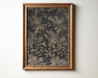 Neutral Abstract Floral Pattern, Vintage Textile Art Print, Botanical Japanese Wall Art, Printable Digital Antique Artwork #M61