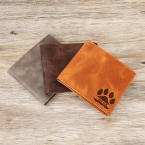 Cartera para hombre, cartera hecha a mano, cartera de cuero, regalo para esposo, regalo de cumpleaños, cartera de cuero personalizada, regalo de nacimiento grabado láser de Navidad.