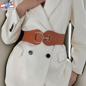 Women&#39;s Fashionable Metal Buckle Wide Belt, Leather Cincher Belt, Cowhide Leather Belt,Corset Waist Belt,Corset Belt,Gift For Her,Waist Belt