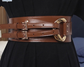 Women's Waist Corset Belt, Fashionable Metal Buckle Wide Belt, Corset Waist Belt, Genuine Cow Leather Corset Belt, Corset Belt, Gift For Her