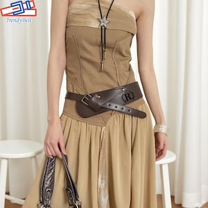 Personalized Leather Corset Belt for Women - Adjustable Gothic Waist Cincher, Fashion Belt Gift for Girlfriend