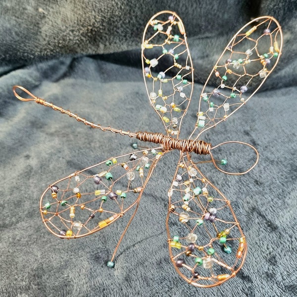 Wire & Bead Dragonfly (Copper)