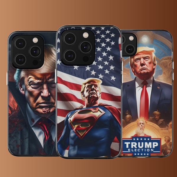 Donald Trump President Cases Superman/Vampire/election -   Art Cover fit for iPhone 14, 13, 12, Samsung S23 Ultra, S22, S21, S20..