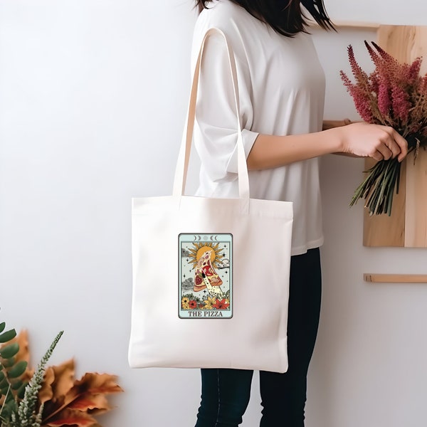 Tote bag gift for tarot lover funny tarot card funny food witchy vibe