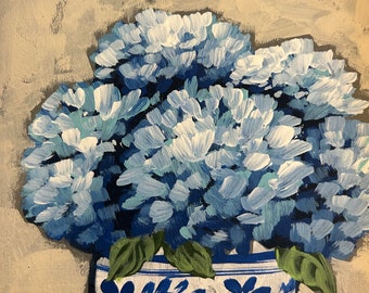 Blue Hydrangea painting
