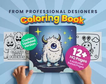Custom Name Monster Coloring Book, Fun Alien Pages (PDF Download)