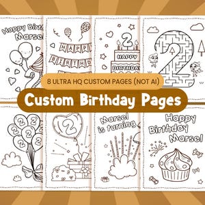 Tovaglietta personalizzata per attività di compleanno: set personalizzato di 8 pagine