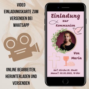 digital invitation | communion invitation | confirmation invitation | e card | communion | confirmation | digital card | WhatsApp invitation