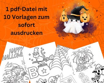 Halloween coloring pages | Halloween | pdf file | color in | coloring book | color template | immediate download | PDF | coloring templates | print
