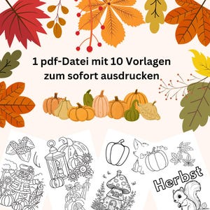 Autumn coloring pages | Autumn | pdf file | color in | coloring book | color template | immediate download | PDF | coloring templates | paint | print out