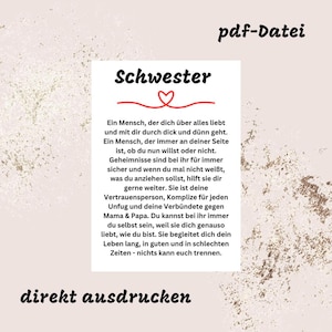 Sister | Gift | PDF file | Decoration | Brother | Sister saying | Instant download | PDF | Siblings | Saying as picture | Picture | Family