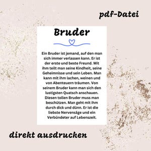 Brother | Gift | PDF file | Decoration | Sister | Saying Brother | Instant download | PDF | Siblings | Saying as picture | Picture | Family