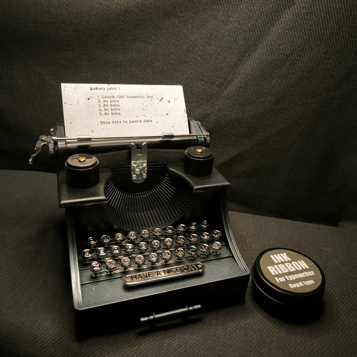 Resident Evil Typewriter Replica With Music and Motion + Ink Ribbon Box - Etsy