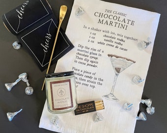 Hershey Chocolate Martini Gift Box- Free Shipping- Happy Birthday Gift Chocolate Candle Gift Small Gift Care Package Thank You Gift Bar Cart