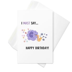 Jolie carte de voeux joyeux anniversaire scientifique Carte de cellules immunitaires Cadeaux pour la vie Scientifique immunologiste Enseignant STEM Chercheur PhD Technicien de laboratoire