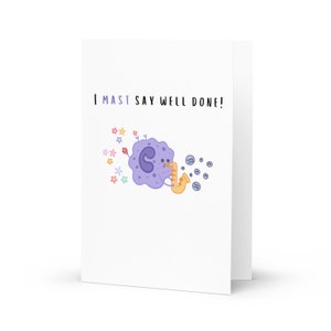 Jolie carte de voeux scientifique, carte amusante pour les cellules immunitaires, cadeaux pour les scientifiques de la vie, immunologiste, enseignant chercheur en STIM, technicien de laboratoire de doctorat