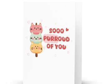 So Purr Proud Cat Card, Congratulations Greeting Card