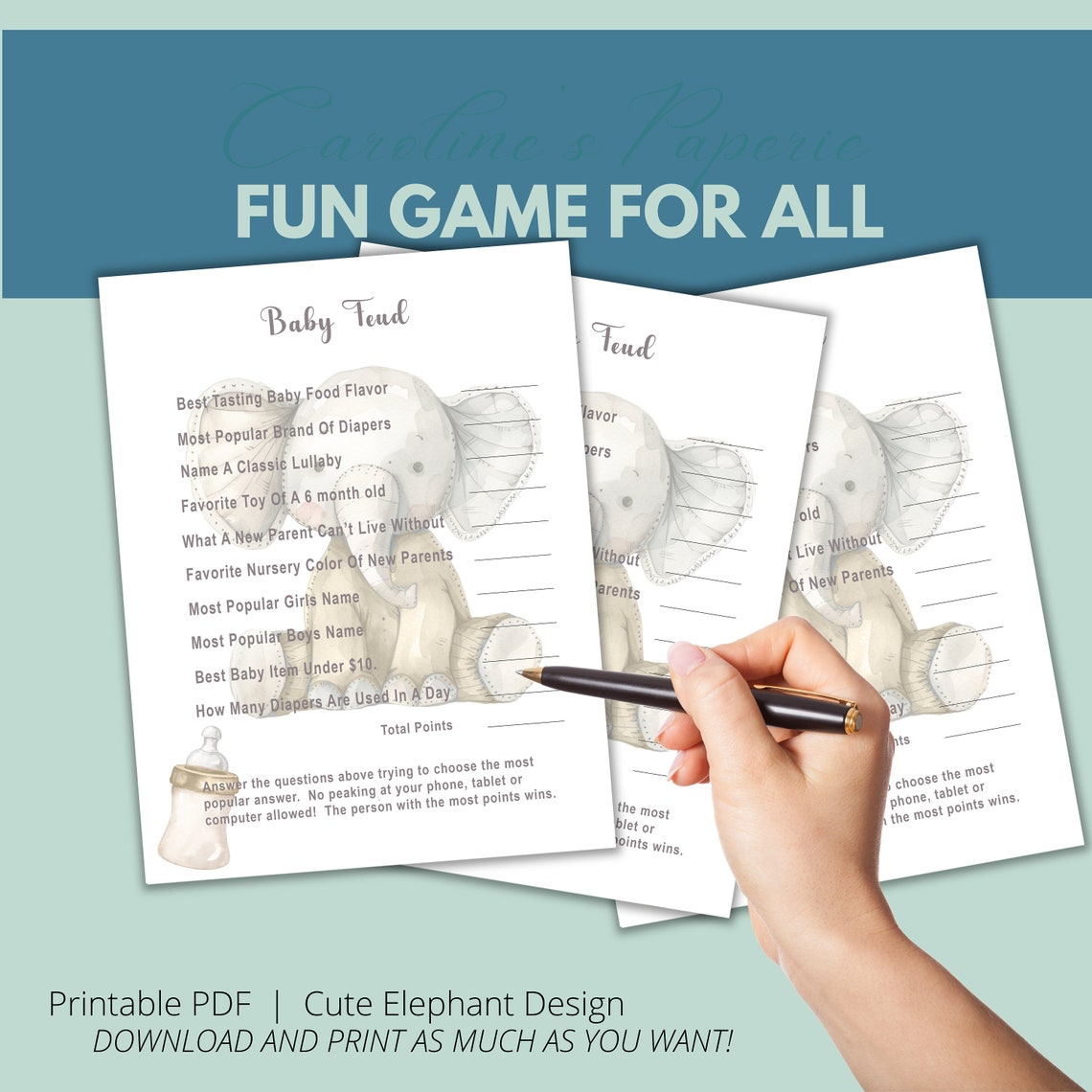 Baby Shower Game, Baby Shower Game, Printable Baby Shower Game, Girl or ...