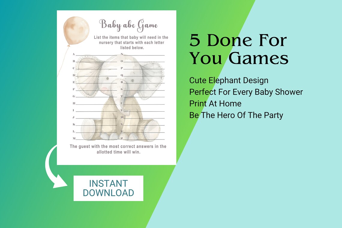 Baby Shower Game Bundle, Baby Shower Game Kit, Printable Baby Shower ...