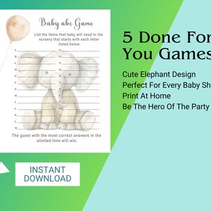 Baby Shower Game Bundle, Baby Shower Game Kit, Printable Baby Shower ...