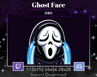Ghost Face Animated DBD Emote Crying, Sad, Twitch, Discord. Dead By DayLight, Scream, Horror, Mask, Scary, Killer, Knife