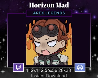 Apex Legends Horizon Emote mad, Rage Twitch, Discord. Stream Elements, Server, Ginger, Blue Eyes