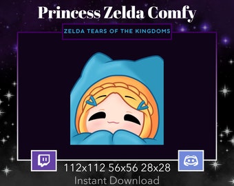 Princess Zelda, Tears Of The Kingdom, Comfy, Blankies, Blanket,  Emote, Twitch, Discord, Stream,