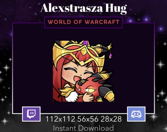 Warcraft, WoW, Alexstrasza, Emote , Twitch, Discord, Stream, Dragon Queen, Hugging Dragon, Cuddle, Cozy, Comfy, Adorable, Cute, Kawaii