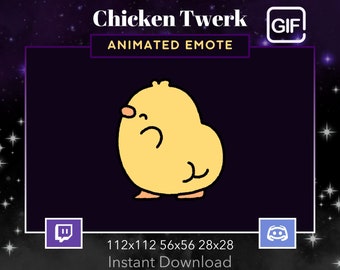 Animated Chicken Twerk, Shaking Booty, Dancing, Vibing ,Gif, Twitch, Discord, Stream, Emote, Kawaii, Cute, Animal,