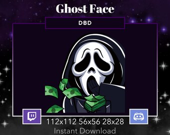 Ghost Face Animated DBD Emote Money, Donation, Dollars Twitch, Discord. Dead By DayLight, Scream, Horror, Mask, Scary, Killer, Knife