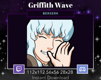 Berserk Griffith Emote Wave, Hi! for Twitch, Discord. Anime, Manga, Lurk