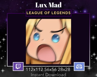 League Of Legends Lux Mad, Rage, Angry Twitch, Discord. Blonde hair, Blue eyes, lol