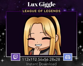 League Of Legends Lux Giggle, Laugh Twitch, Onenigheid. Blond haar, blauwe ogen, lol