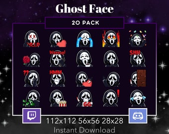 Ghost Face Emote Dbd Pack 1, Bundle for Twitch, Discord, Stream, Love, Lurk, Hype, Horror, Scary, Scream, Halloween Dead by Deadlight