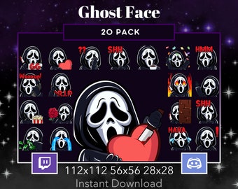 Ghost Face Emote Dbd Pack 3, Bundle for Twitch, Discord, Stream, Love, Lurk, Hype, Horror, Scary, Danny Johnson, Halloween Dead by Deadlight