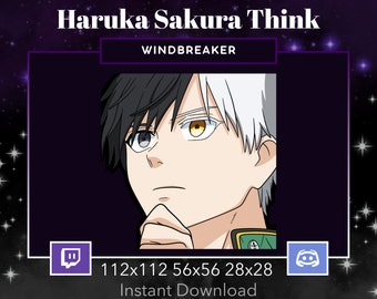 Wind Breaker Haruka Sakura Emote Think, Hmm for Twitch, Discord. Anime, Manga