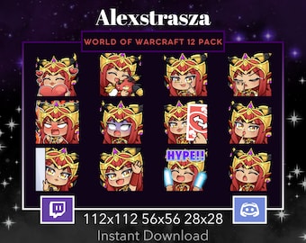 Warcraft, WoW, Alexstrasza,Pack, Set, Emote, Twitch, Discord, Stream, Dragon Queen, Love, Hug, Bla, Facepalm, Rage, What, Uno, Thinking