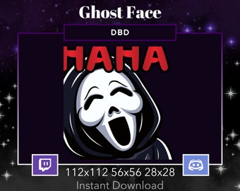 Ghost Face Animated DBD Emote Laughing, Lol, Lmao, Rofl, Kekw, Twitch, Discord. Dead By DayLight, Scream, Horror, Mask, Scary, Killer, Knife