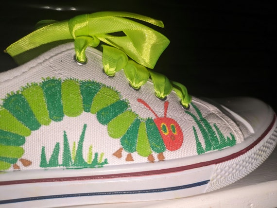 Unique Hungry Caterpillar White Canvas Shoes Etsy