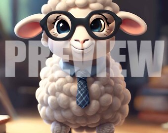 Bookish Baa - Intellectual Sheep