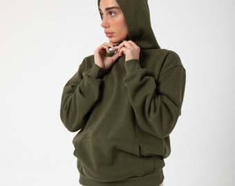 Cotton Unisex Khaki  Hoodie: Soft Everyday Comfort, 25 Colors