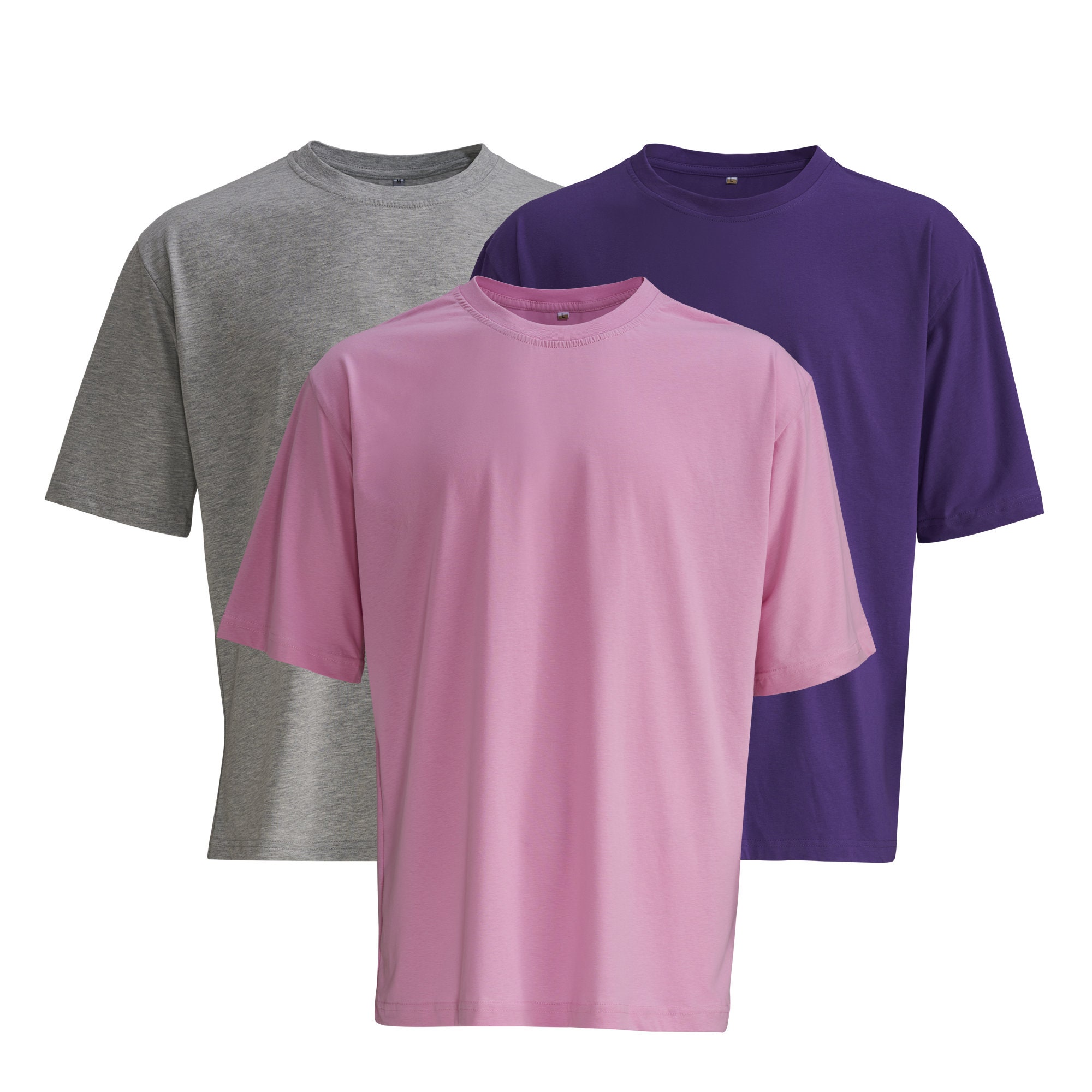 Oversized T-Shirt Set: White, Pink, Purple - Summer Collection