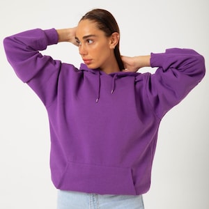 Premium Cotton Purple Hoodie for Men & Women - Soft, Sustainable, and Stylish Unisex Sweatshirt for Everyday Comfort