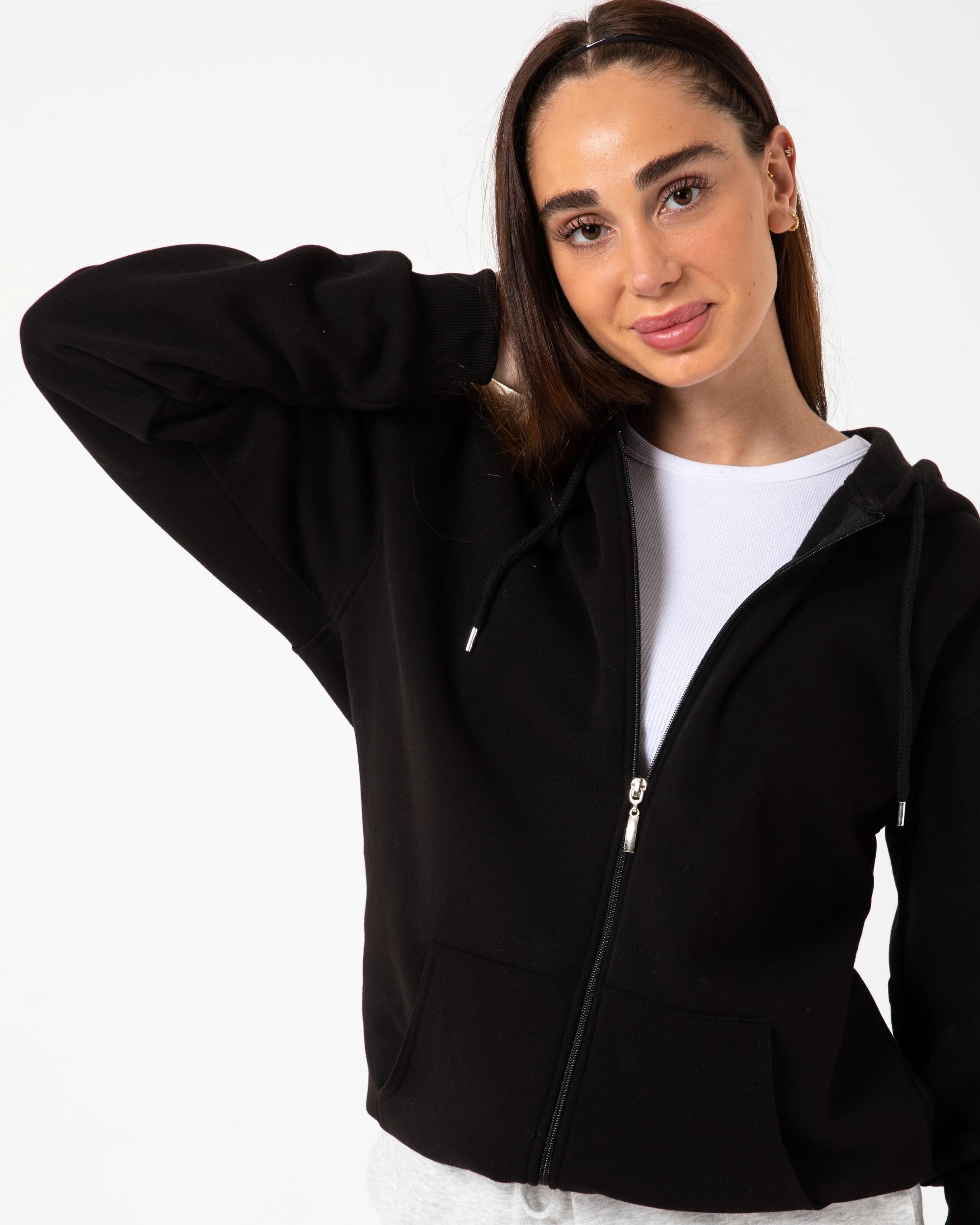 Black Unisex Zip Hoodie – 100% Cotton - Etsy