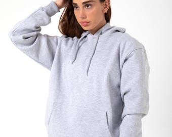 Cotton Heather Gray Hoodie - Unisex Eco-Friendly Pullover for Everyday Comfort
