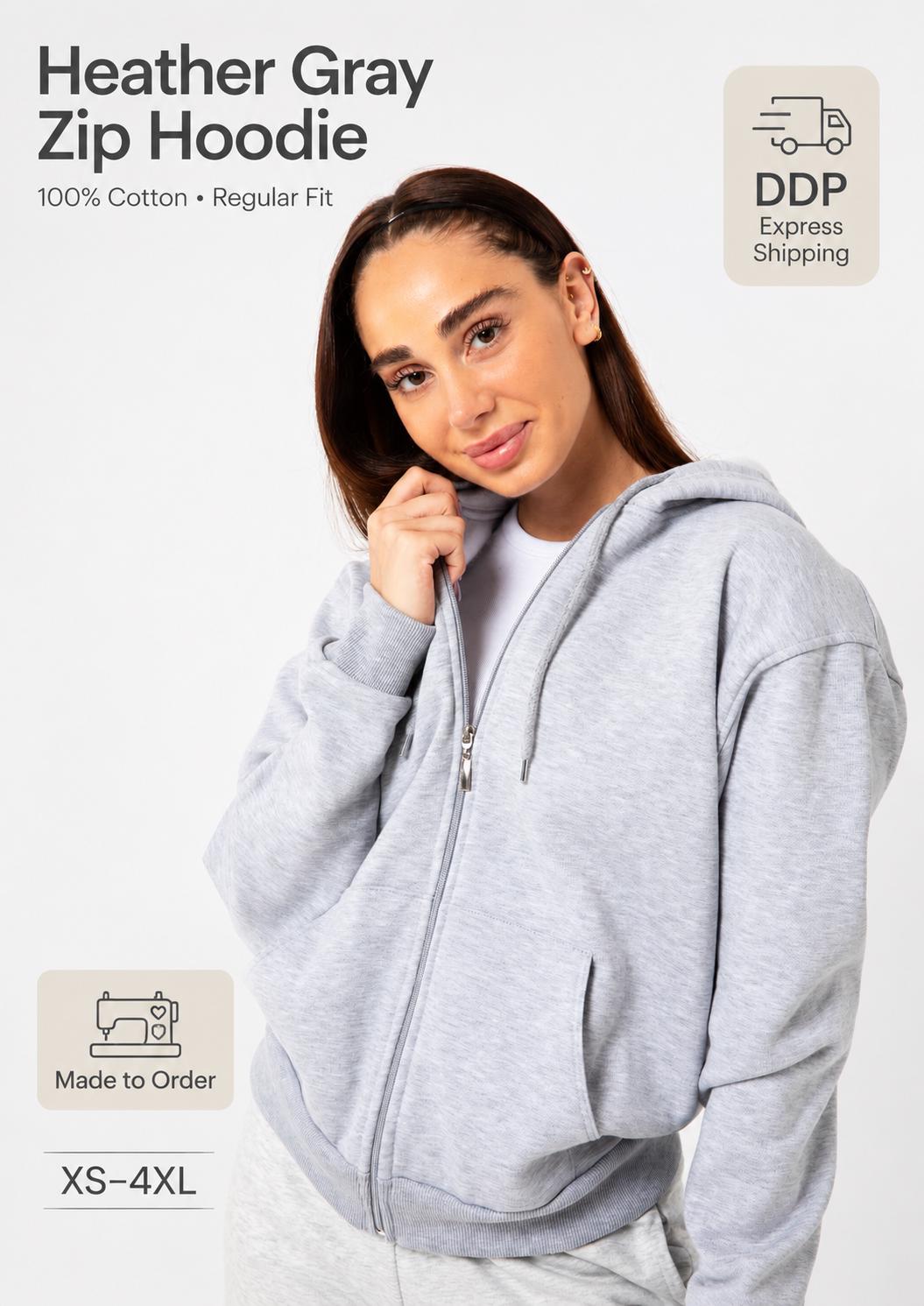 Zip Hoodie With Thumb Holes - Etsy