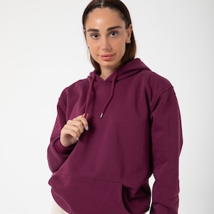 Premium PlumPurple Cotton Unisex Hoodie - Soft, Simple Design for Everyday Comfort - Unprinted Hoodies for Women and Men