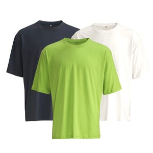 Oversized Cotton T-Shirt Set: Unisex Loose Fit Basic Tees